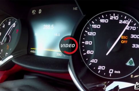 Видео: Alfa Romeo Giulia Quadrifoglio «взлетает» до 250 км/ч